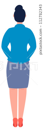 Woman in formal clothes rear view. Office worker 112782343