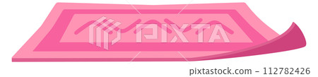 Pink doormat. Cozy home rug. Floor carpet Pink doormat. Cozy home rug. Floor carpet 112782426