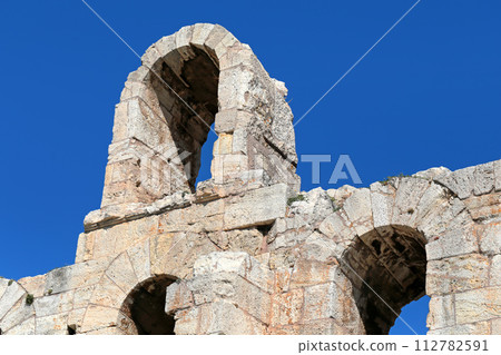 Detail of the Odeon of Herodes Atticus, Greece. Detail of the Odeon of Herodes Atticus, Greece. 112782591