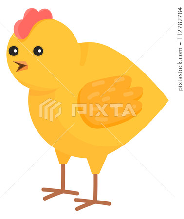 Cute little rooster. Baby bird color character Cute little rooster. Baby bird color character 112782784