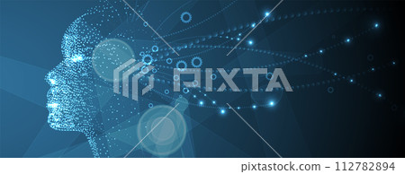Abstract Artificial intelligence. Cloud computing. Machine learning. Technology web background. Virtual concept futuristic background Abstract Artificial intelligence. Cloud computing. Machine learning. Technology web background. Virtual concept futuristic background 112782894