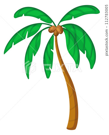 Palm tree cartoon icon. Tropical coconut plant Palm tree cartoon icon. Tropical coconut plant 112783005