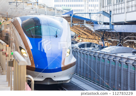 Joetsu Shinkansen/Hokuriku Shinkansen entering Tokyo Station Joetsu Shinkansen/Hokuriku Shinkansen entering Tokyo Station 112783229
