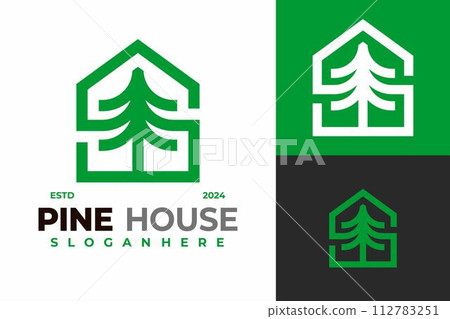 Pine House Logo design vector symbol icon illustration Pine House Logo design vector symbol icon illustration 112783251