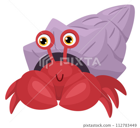 Sea crab. Funny cartoon character. Underwater animal 112783449