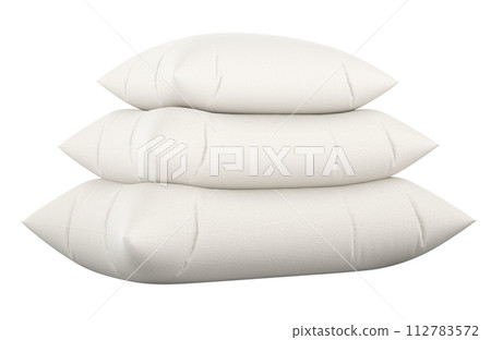 Stack of white pillows. 3D rendering Stack of white pillows. 3D rendering 112783572
