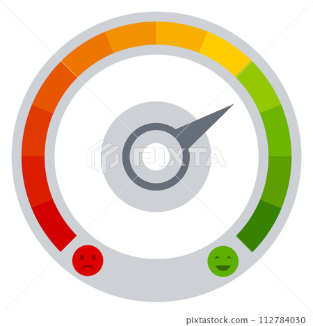 Round rating gauge. Color level meter ui element 112784030