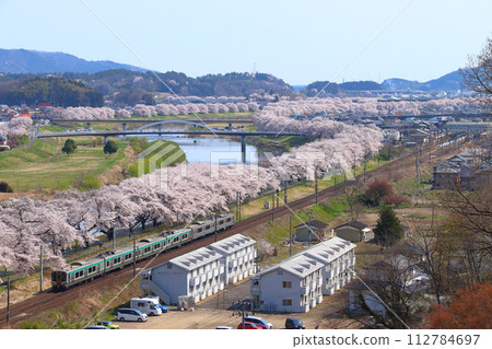 東北本線 E721 系 前往白石川堤千本櫻(仙台方面) 東北本線 E721 系 前往白石川堤千本櫻(仙台方面) 112784697