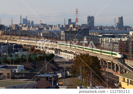 Green belt E2 series traveling on the Tohoku Shinkansen (combined with Yamagata Shinkansen E3 series Tsubasa) 112785211