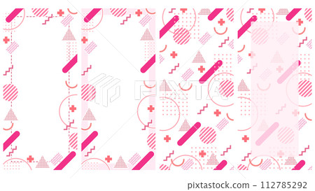 Memphis pattern vertical template set 112785292