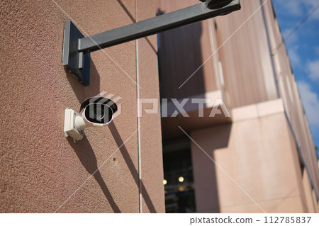 CCTV security camera operating outdoor CCTV security camera operating outdoor 112785837