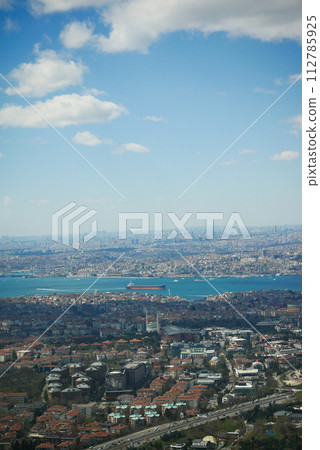 arial view of Bosporus and istanbul city  112785925