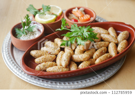 closeup of Turkey Meatballs on a plate  112785959