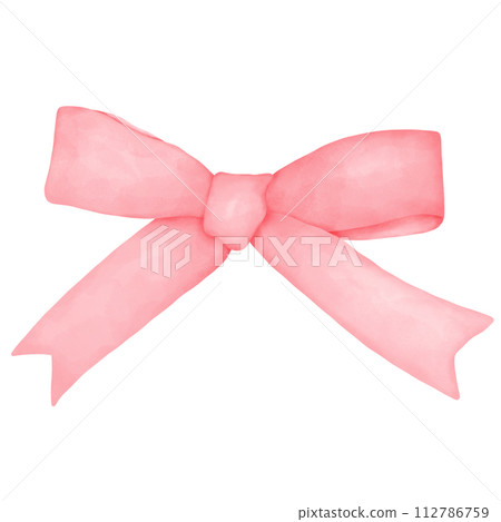pink ribbon bow watercolor 112786759