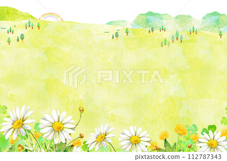 Watercolor illustration Margaret field background material 112787343
