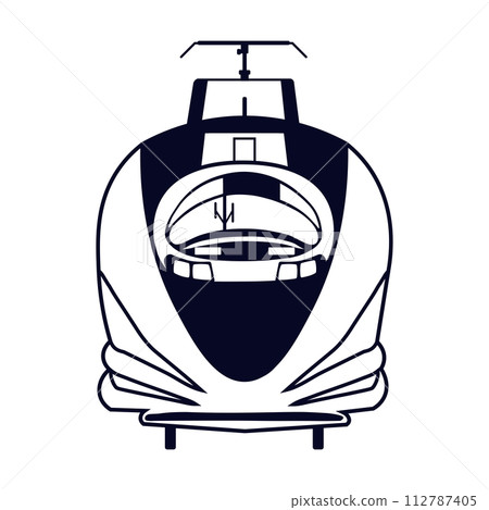 Shinkansen 500 series simple stamp illustration 112787405