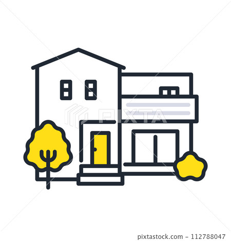 Single house simple vector icon illustration material 112788047