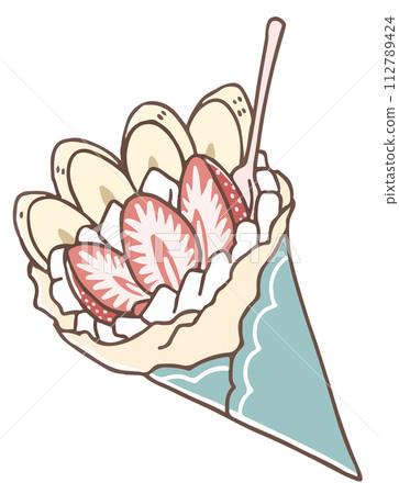 草莓香蕉縐紗 112789424