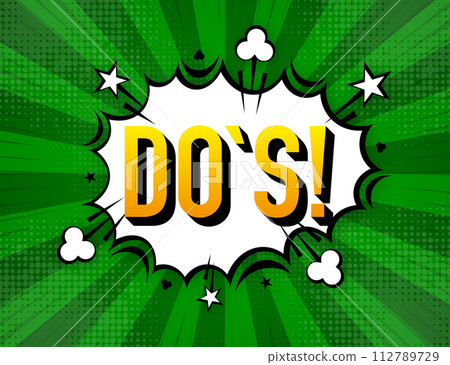 Comic Pop Art cloud bubble with text Dos. Funny speech bubble. Trendy Colorful banner in pop art retro comic style. Vector illustration. Comic Pop Art cloud bubble with text Dos. Funny speech bubble. Trendy Colorful banner in pop art retro comic style. Vector illustration. 112789729