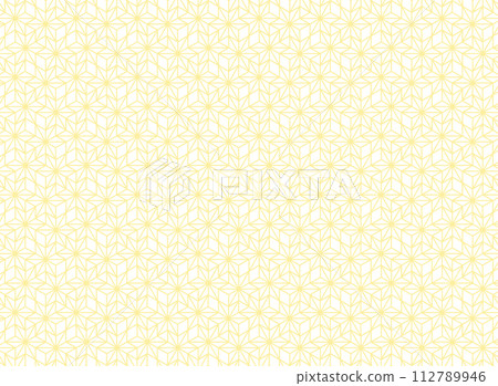 Pale golden Japanese pattern background material hemp leaves Pale golden Japanese pattern background material hemp leaves 112789946