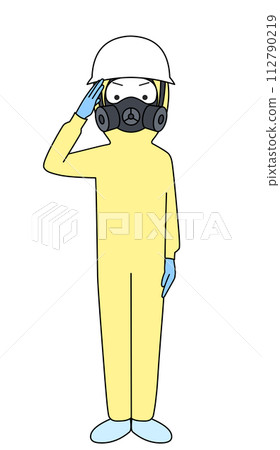 Salute Level C chemical protective suit illustration (female) Salute Level C chemical protective suit illustration (female) 112790219