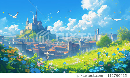 mosque built on the hill 112790415