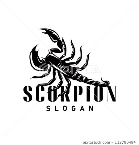 Scorpion logo identity design vintage retro simple black silhouette template poisonous forest animal Scorpion logo identity design vintage retro simple black silhouette template poisonous forest animal 112790494