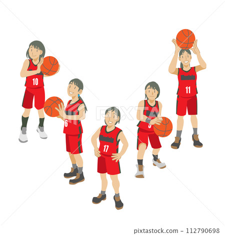 女籃球運動員準備比賽的插圖 女籃球運動員準備比賽的插圖 112790698