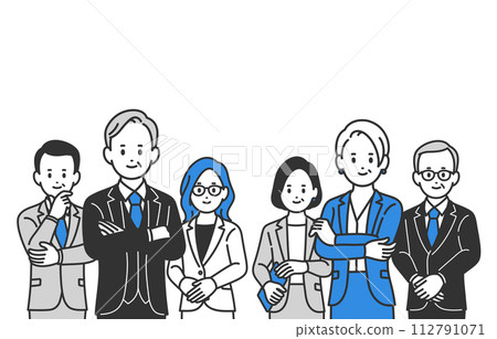 Male and female upper body set of managers/managers posing [people vector illustration material] 112791071
