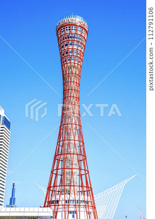 Kobe Port Tower under sunny skies in Kobe City Kobe Port Tower under sunny skies in Kobe City 112791106