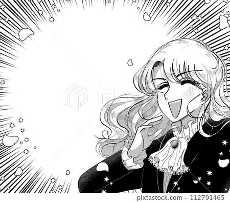 Ohhohohoho! Laughing girl cartoon style character illustration banner 112791465