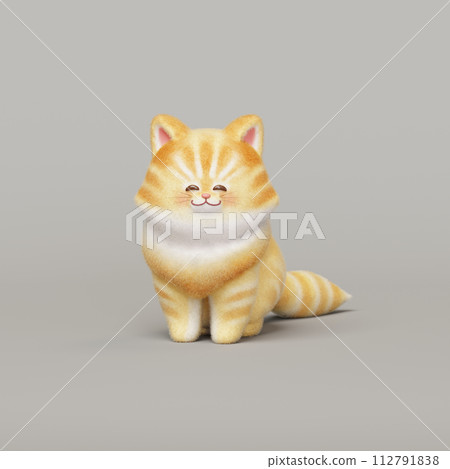 3D tabby cat character 112791838