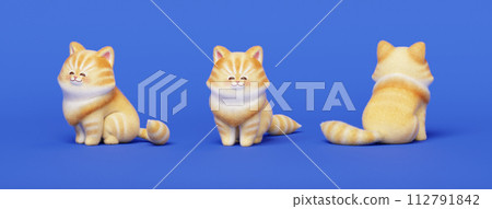 3D Cute tabby cat 112791842