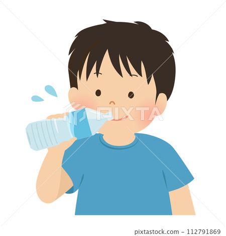 Vector illustration of a boy hydrating Vector illustration of a boy hydrating 112791869