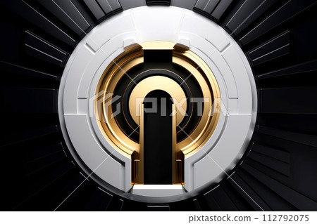 Close-up, Abstract technology digital keyhole ,high tech button, Generative AI Close-up, Abstract technology digital keyhole ,high tech button, Generative AI 112792075