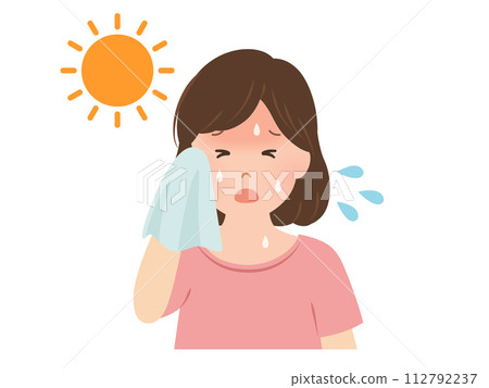 Heatstroke Vector illustration of a woman who looks hot Heatstroke Vector illustration of a woman who looks hot 112792237