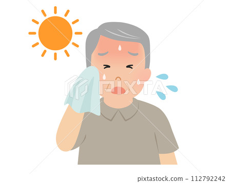 Heatstroke Vector illustration of a hot-looking senior man Heatstroke Vector illustration of a hot-looking senior man 112792242
