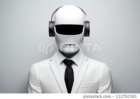 3d abstract human head,face, Psychic waves concept, Generative AI 112792383