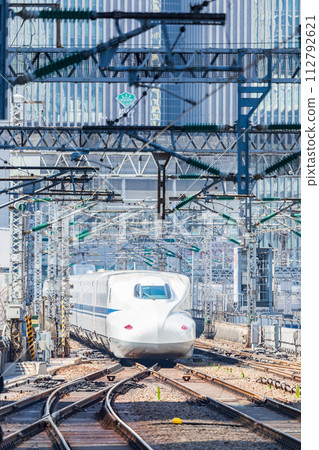 Tokaido/Sanyo Shinkansen departing from Tokyo - Stock Photo