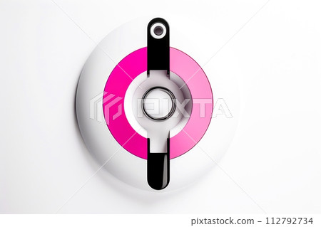 Close-up, Abstract technology digital keyhole ,high tech button, Generative AI 112792734