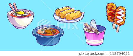 Korean traditional food set 112794031
