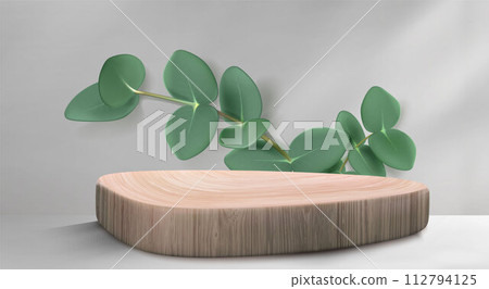 3d wood podium for product display on background 112794125