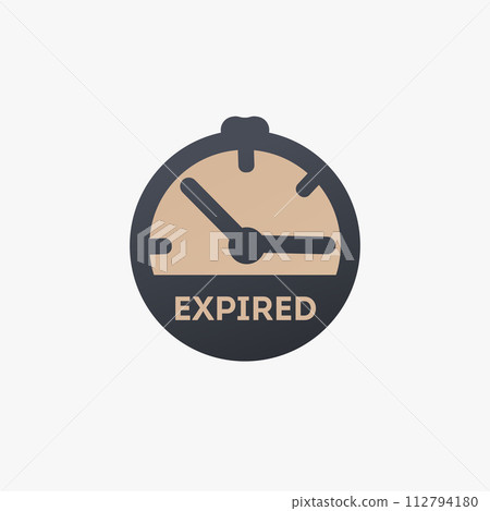 Deadline expired time clock icon. Stock vector illustration isolated on white background. 112794180