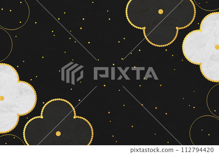 Japanese modern floral pattern Japanese paper_Flower illustration frame background 112794420