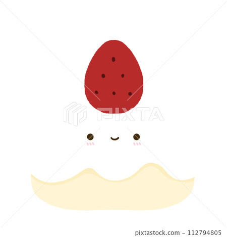 Cute Strawberry Cake Mascot Character Kawaii Cartoon illustration Cute Cake Kawaii Cake Happy Cake Smiley Cake Cute Birthday Cake 112794805