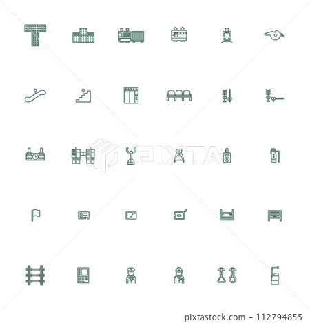 站相關顏色陰影圖示插圖集 112794855