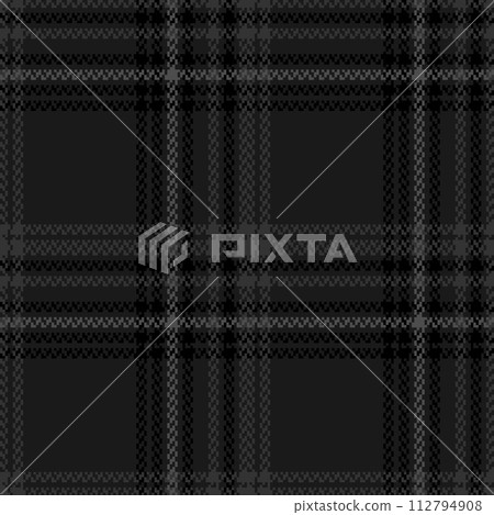 Black and white check plaid seamless vector pattern. 112794908