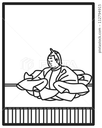 簡單的線條畫百人一州天智皇帝 112794915