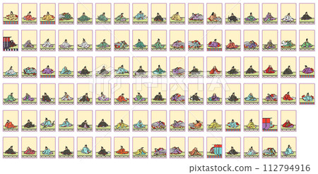 簡單百人一書貼紙風格圖示集（無背景） 112794916