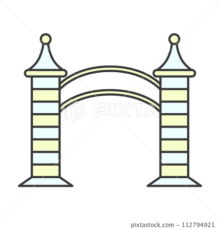 彩色主題樂園相關單圖圖示集入口大門 112794921